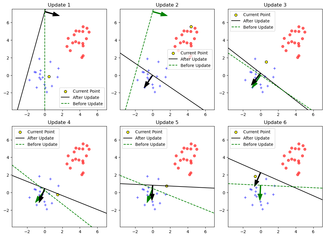 Perceptron Learning Process